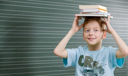 Child balancing books