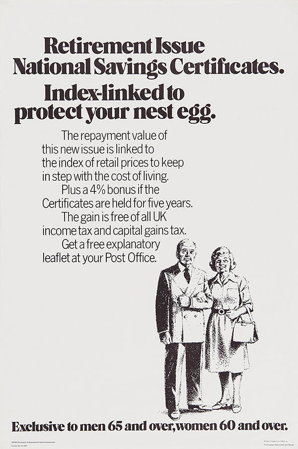 Retirement National Savings Certificates. Index-linked to protect your nest egg - Advert