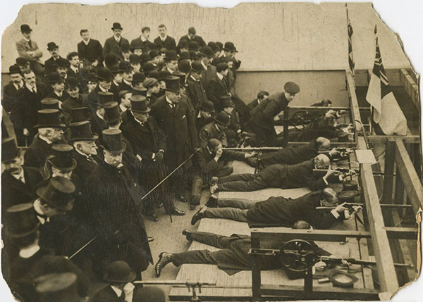 Shooting Range on the roof of Blythe House, 1907