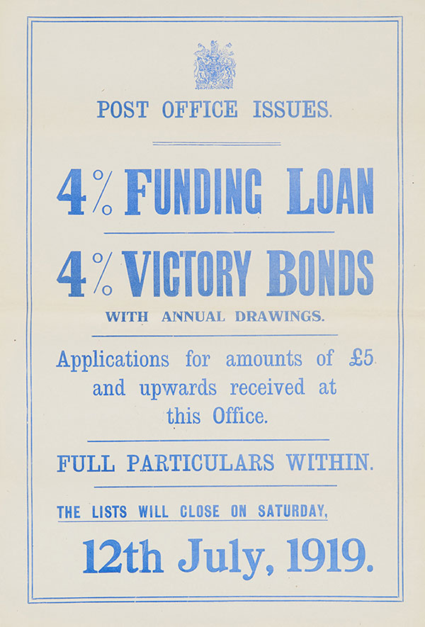 4% Funding Loan 4% Victory Bonds – Advert, 1919